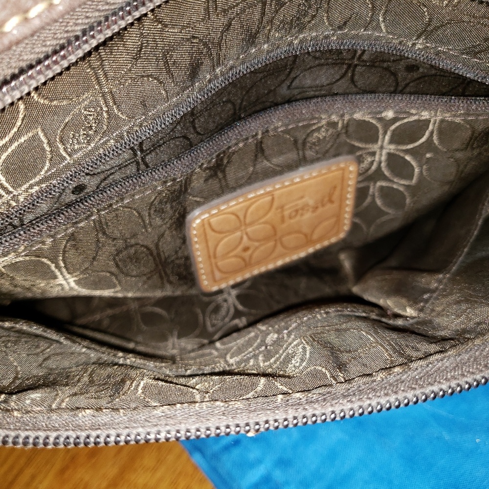 Fossil Leather & Suede Patchwork Crossbody - image 2